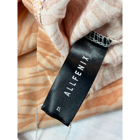 ALLFENIX Shirt Mens XL Orange Zebra Print Short Sleeve Button Up Collared Casual - Picture 8 of 9